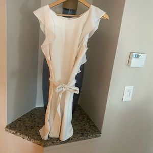 Elizabeth & James white ruffle mini dress